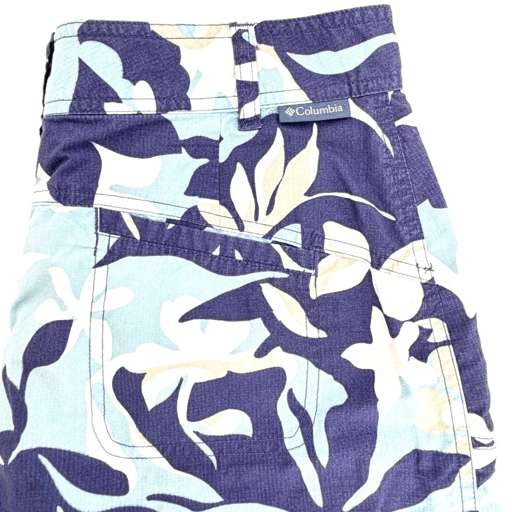 Columbia Floral Ripstop Mini Skirt‎ Womens 8 Blue XCO Cargo Hiking